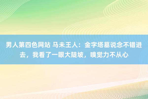 男人第四色网站 马未王人：金字塔墓说念不错进去，我看了一眼大陡坡，嗅觉力不从心