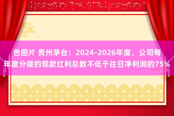 色图片 贵州茅台：2024-2026年度，公司每年度分拨的现款红利总数不低于往日净利润的75%