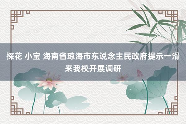 探花 小宝 海南省琼海市东说念主民政府提示一滑来我校开展调研