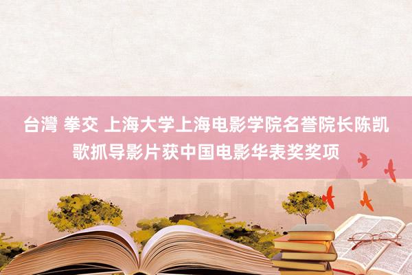 台灣 拳交 上海大学上海电影学院名誉院长陈凯歌抓导影片获中国电影华表奖奖项